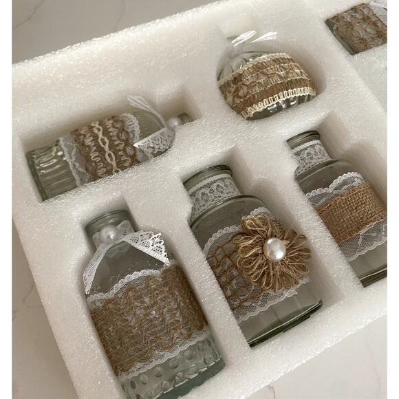 Amazon Glass Vases 10 Pack with Lace Coquette - Picture 3 of 4